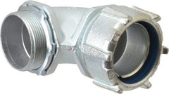 Thomas & Betts - 2" Trade, Malleable Iron Threaded Angled Liquidtight Conduit Connector - Noninsulated - Benchmark Tooling