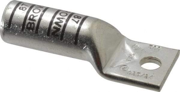 Thomas & Betts - 500 kcmil Wire Noninsulated Compression Connection Square Ring Terminal - 1/2" Stud, 4-1/4" OAL x 1.61" Wide, Tin Plated Copper Contact - Benchmark Tooling