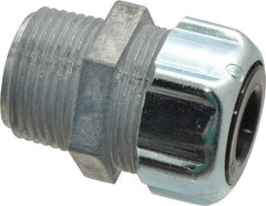 Thomas & Betts - 1/4 to 3/8" Cable Capacity, Liquidtight, Straight Strain Relief Cord Grip - 3/4 NPT Thread, 1-3/4" Long, Zinc - Benchmark Tooling