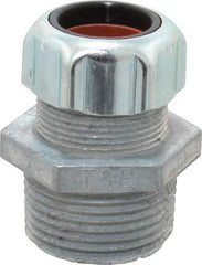 Thomas & Betts - 5/8 to 3/4" Cable Capacity, Liquidtight, Straight Strain Relief Cord Grip - 1 NPT Thread, 1-23/32" Long, Zinc - Benchmark Tooling