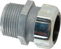 Thomas & Betts - 3/4 to 0.88" Cable Capacity, Liquidtight, Straight Strain Relief Cord Grip - 1 NPT Thread, 1-7/8" Long, Zinc - Benchmark Tooling