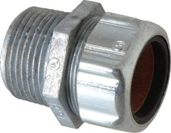 Thomas & Betts - 7/8 to 0.985" Cable Capacity, Liquidtight, Straight Strain Relief Cord Grip - 1 NPT Thread, 1-7/8" Long, Zinc - Benchmark Tooling
