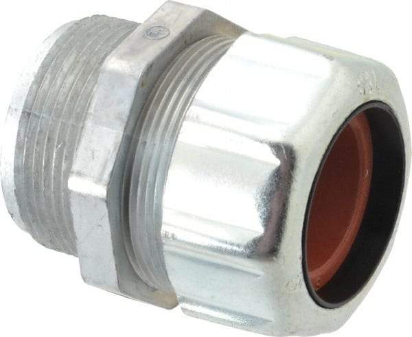 Thomas & Betts - 1 to 1-3/16" Cable Capacity, Liquidtight, Straight Strain Relief Cord Grip - 1-1/2 NPT Thread, 3-1/16" Long, Zinc - Benchmark Tooling