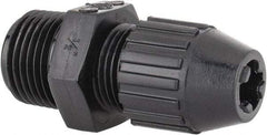 Thomas & Betts - 1/8 to 0.275" Cable Capacity, Liquidtight, Straight Strain Relief Cord Grip - 1/2 Thread, 2.3" Long, Nylon - Benchmark Tooling