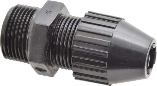 Thomas & Betts - 1/4 to 0.4" Cable Capacity, Liquidtight, Straight Strain Relief Cord Grip - 3/4 Thread, 2.7" Long, Nylon - Benchmark Tooling