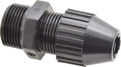 Thomas & Betts - 1/4 to 0.4" Cable Capacity, Liquidtight, Straight Strain Relief Cord Grip - 3/4 Thread, 2.7" Long, Nylon - Benchmark Tooling
