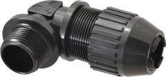 Thomas & Betts - 0.56 to 0.69" Cable Capacity, Liquidtight, Elbow Strain Relief Cord Grip - 3/4 Thread, Nylon - Benchmark Tooling