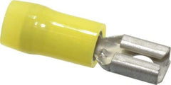 Thomas & Betts - 12 to 10 AWG, Nylon, Fully Insulated, Female Wire Disconnect - 1/4 Inch Wide Tab, Yellow, CSA Certified, RoHS Compliant, UL 94 V-2, UL File E66716, UL Listed - Benchmark Tooling