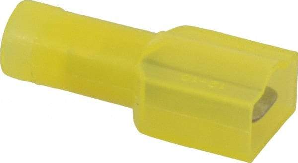 Thomas & Betts - 12 to 10 AWG, Nylon, Fully Insulated, Male Wire Disconnect - 1/4 Inch Wide Tab, Yellow, CSA Certified, RoHS Compliant, UL 94 V-0, UL File E66716, UL Listed - Benchmark Tooling