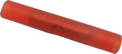 Thomas & Betts - 22 to 18 AWG Compatible, Nylon Fully Insulated, Crimp-On Butt Splice Terminal - 2 Wire Entries, Copper Contacts, Tin Contact Plating, 1.19" OAL, Red - Benchmark Tooling