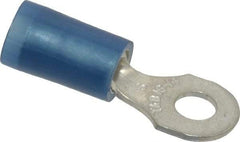 Thomas & Betts - 18-14 AWG Partially Insulated Crimp Connection D Shaped Ring Terminal - #6 Stud, 0.89" OAL x 0.31" Wide, Tin Plated Copper Contact - Benchmark Tooling