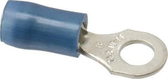 Thomas & Betts - 18-14 AWG Partially Insulated Crimp Connection D Shaped Ring Terminal - #8 Stud, 0.89" OAL x 0.31" Wide, Tin Plated Copper Contact - Benchmark Tooling