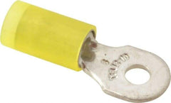 Thomas & Betts - 12-10 AWG Partially Insulated Crimp Connection D Shaped Ring Terminal - #6 Stud, 1" OAL x 0.37" Wide, Tin Plated Copper Contact - Benchmark Tooling