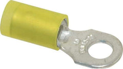 Thomas & Betts - 12-10 AWG Partially Insulated Crimp Connection D Shaped Ring Terminal - #10 Stud, 1" OAL x 0.37" Wide, Tin Plated Copper Contact - Benchmark Tooling