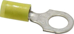 Thomas & Betts - 12-10 AWG Partially Insulated Crimp Connection D Shaped Ring Terminal - 5/16" Stud, 1.21" OAL x 0.53" Wide, Tin Plated Copper Contact - Benchmark Tooling