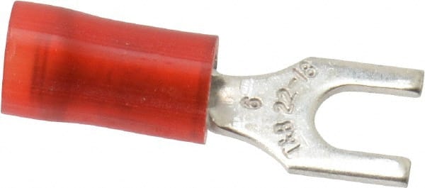 Thomas & Betts - #6 Stud, 22 to 16 AWG Compatible, Partially Insulated, Crimp Connection, Standard Fork Terminal - Benchmark Tooling