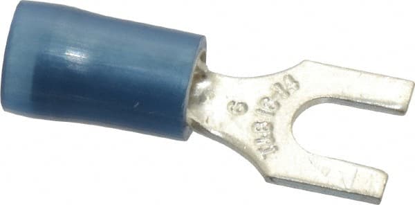 Thomas & Betts - #6 Stud, 18 to 14 AWG Compatible, Partially Insulated, Crimp Connection, Standard Fork Terminal - Benchmark Tooling