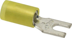 Thomas & Betts - #6 Stud, 12 to 10 AWG Compatible, Partially Insulated, Crimp Connection, Standard Fork Terminal - Benchmark Tooling