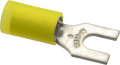 Thomas & Betts - #8 Stud, 12 to 10 AWG Compatible, Partially Insulated, Crimp Connection, Standard Fork Terminal - Benchmark Tooling