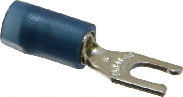 Thomas & Betts - #6 Stud, 18 to 14 AWG Compatible, Partially Insulated, Crimp Connection, Locking Fork Terminal - Benchmark Tooling