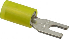 Thomas & Betts - #6 Stud, 12 to 10 AWG Compatible, Partially Insulated, Crimp Connection, Locking Fork Terminal - Benchmark Tooling