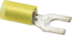 Thomas & Betts - #10 Stud, 12 to 10 AWG Compatible, Partially Insulated, Crimp Connection, Locking Fork Terminal - Benchmark Tooling