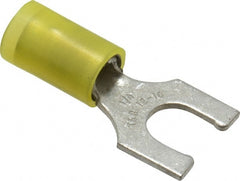 Thomas & Betts - 1/4" Stud, 12 to 10 AWG Compatible, Partially Insulated, Crimp Connection, Locking Fork Terminal - Benchmark Tooling