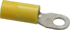 Thomas & Betts - 12-10 AWG Partially Insulated Crimp Connection D Shaped Ring Terminal - #8 Stud, 1.06" OAL x 0.31" Wide, Tin Plated Copper Contact - Benchmark Tooling