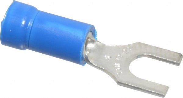 Thomas & Betts - #8 Stud, 18 to 14 AWG Compatible, Partially Insulated, Crimp Connection, Standard Fork Terminal - Benchmark Tooling