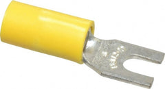 Thomas & Betts - #6 Stud, 12 to 10 AWG Compatible, Partially Insulated, Crimp Connection, Standard Fork Terminal - Benchmark Tooling