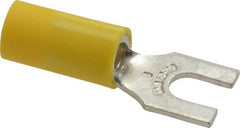 Thomas & Betts - #8 Stud, 12 to 10 AWG Compatible, Partially Insulated, Crimp Connection, Standard Fork Terminal - Benchmark Tooling