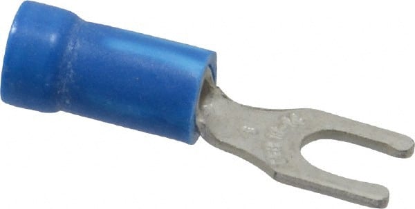 Thomas & Betts - #8 Stud, 18 to 14 AWG Compatible, Partially Insulated, Crimp Connection, Locking Fork Terminal - Benchmark Tooling