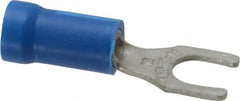 Thomas & Betts - #10 Stud, 18 to 14 AWG Compatible, Partially Insulated, Crimp Connection, Locking Fork Terminal - Benchmark Tooling