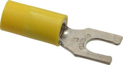 Thomas & Betts - #10 Stud, 12 to 10 AWG Compatible, Partially Insulated, Crimp Connection, Locking Fork Terminal - Benchmark Tooling