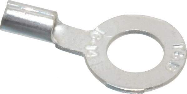 Thomas & Betts - 18-14 AWG Noninsulated Crimp Connection D Shaped Ring Terminal - 1/4" Stud, 0.93" OAL x 1/2" Wide, Tin Plated Copper Contact - Benchmark Tooling