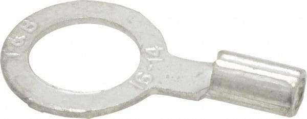 Thomas & Betts - 18-14 AWG Noninsulated Crimp Connection D Shaped Ring Terminal - 5/16" Stud, 0.93" OAL x 1/2" Wide, Tin Plated Copper Contact - Benchmark Tooling