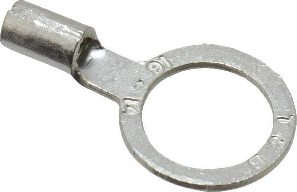 Thomas & Betts - 18-14 AWG Noninsulated Crimp Connection D Shaped Ring Terminal - 3/8" Stud, 0.96" OAL x 0.54" Wide, Tin Plated Copper Contact - Benchmark Tooling