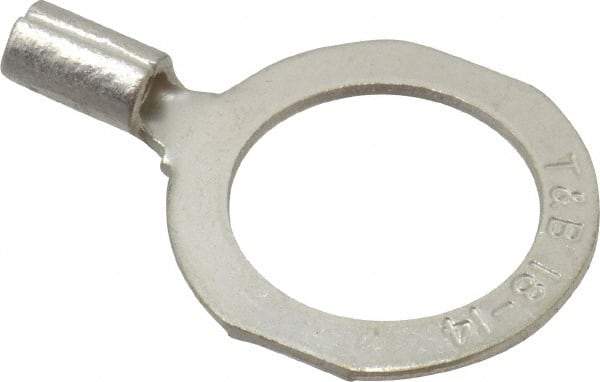 Thomas & Betts - 18-14 AWG Noninsulated Crimp Connection D Shaped Ring Terminal - 1/2" Stud, 1.06" OAL x 0.72" Wide, Tin Plated Copper Contact - Benchmark Tooling