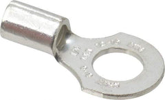 Thomas & Betts - 12-10 AWG Noninsulated Crimp Connection D Shaped Ring Terminal - 1/4" Stud, 0.91" OAL x 1/2" Wide, Tin Plated Copper Contact - Benchmark Tooling