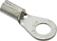 Thomas & Betts - 8 AWG Noninsulated Crimp Connection Circular Ring Terminal - 5/16" Stud, 1.32" OAL x 0.59" Wide, Tin Plated Copper Contact - Benchmark Tooling