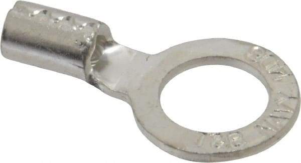 Thomas & Betts - 8 AWG Noninsulated Crimp Connection Circular Ring Terminal - 1/2" Stud, 1.49" OAL x 0.82" Wide, Tin Plated Copper Contact - Benchmark Tooling