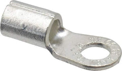 Thomas & Betts - 6 AWG Noninsulated Crimp Connection Circular Ring Terminal - 1/4" Stud, 1.13" OAL x 0.48" Wide, Tin Plated Copper Contact - Benchmark Tooling