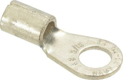 Thomas & Betts - 6 AWG Noninsulated Crimp Connection Circular Ring Terminal - 5/16" Stud, 1.32" OAL x 0.6" Wide, Tin Plated Copper Contact - Benchmark Tooling