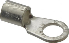 Thomas & Betts - 4 AWG Noninsulated Crimp Connection Circular Ring Terminal - 3/8" Stud, 1.35" OAL x 0.6" Wide, Tin Plated Copper Contact - Benchmark Tooling