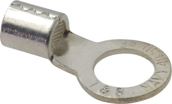 Thomas & Betts - 4 AWG Noninsulated Crimp Connection Circular Ring Terminal - 1/2" Stud, 1.52" OAL x 0.82" Wide, Tin Plated Copper Contact - Benchmark Tooling