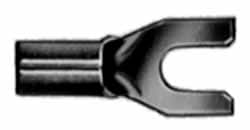 Thomas & Betts - 1/4" Stud, 18 to 14 AWG Compatible, Noninsulated, Crimp Connection, Standard Fork Terminal - Benchmark Tooling