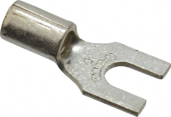 Thomas & Betts - #8 Stud, 12 to 10 AWG Compatible, Noninsulated, Crimp Connection, Standard Fork Terminal - Benchmark Tooling