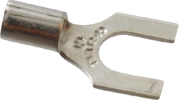 Thomas & Betts - 1/4" Stud, 12 to 10 AWG Compatible, Noninsulated, Crimp Connection, Standard Fork Terminal - Benchmark Tooling