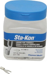 Thomas & Betts - #6 Stud, 18 to 14 AWG Compatible, Noninsulated, Crimp Connection, Locking Fork Terminal - Benchmark Tooling