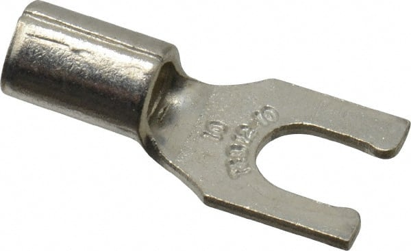 Thomas & Betts - #10 Stud, 12 to 10 AWG Compatible, Noninsulated, Crimp Connection, Locking Fork Terminal - Benchmark Tooling